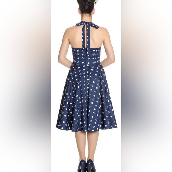 Hell Bunny Vixen Marina Sailor Halter Pin Up Dress - Picture 2 of 14